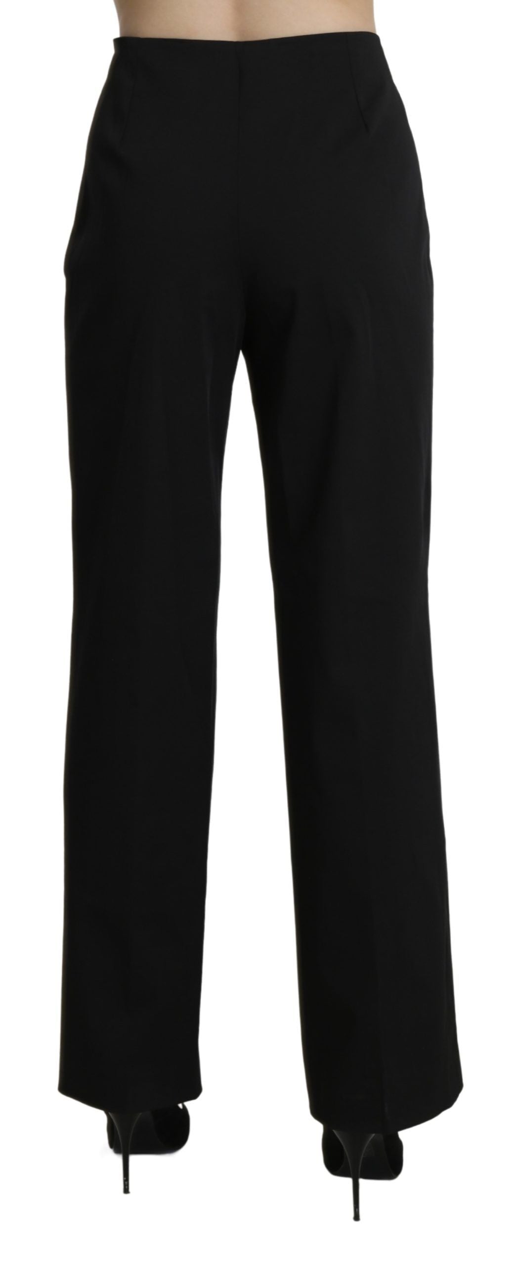 BENCIVENGA Elegante Straight Black Pants mit hoher Taille