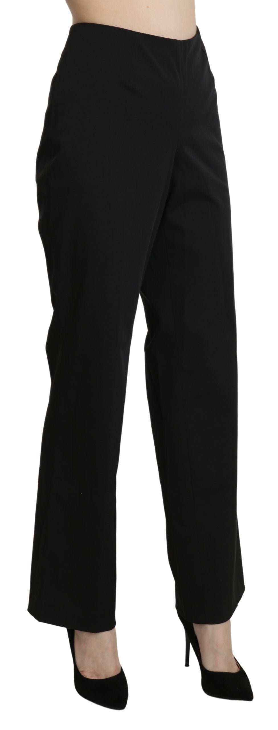 BENCIVENGA Elegante Straight Black Pants mit hoher Taille