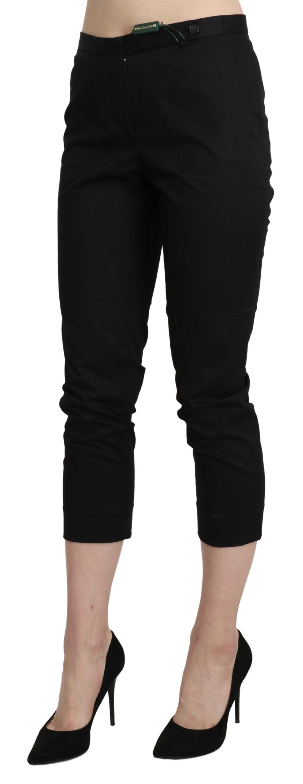 BENCIVENGA Elegante Skinny Cropped Pants mit hoher Taille