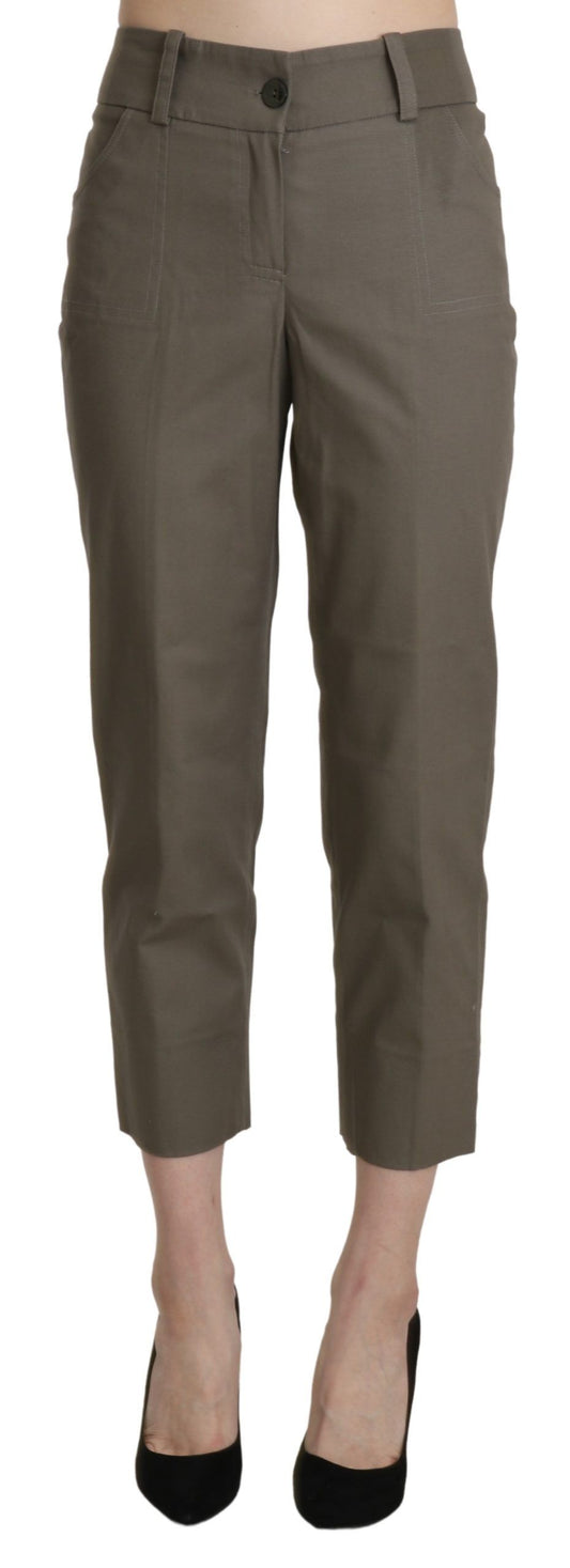 BENCIVENGA Elegant cropped trousers with high waist in grey