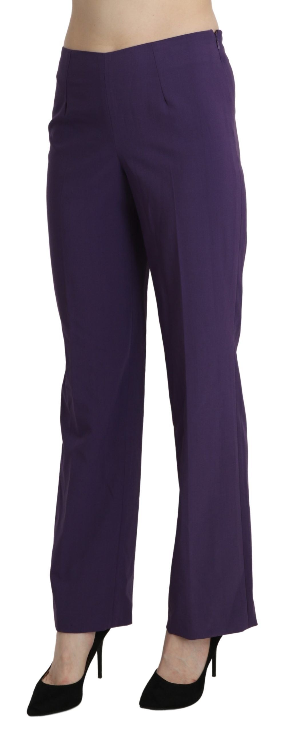 BENCIVENGA Elegante violette gerade Hose mit hoher Taille