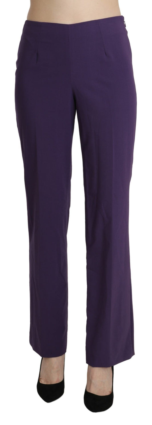 BENCIVENGA Elegante violette gerade Hose mit hoher Taille