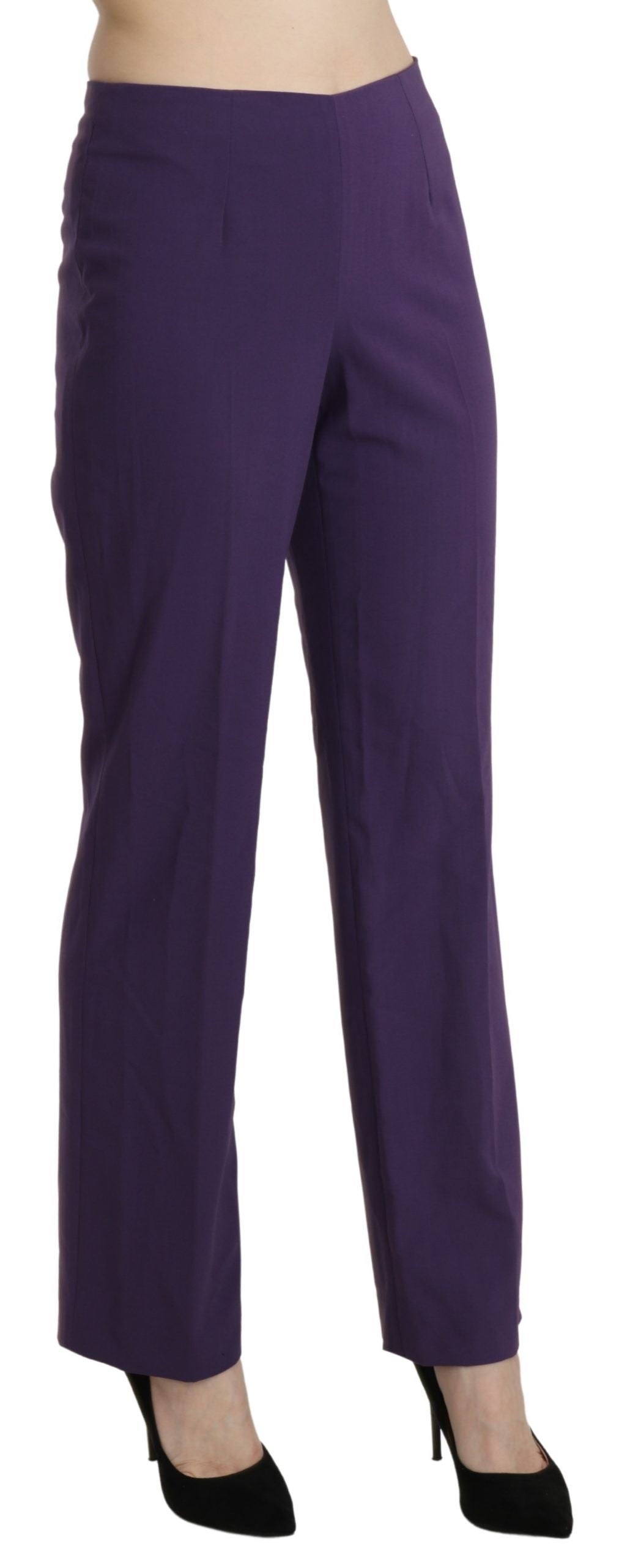 BENCIVENGA Elegante violette gerade Hose mit hoher Taille