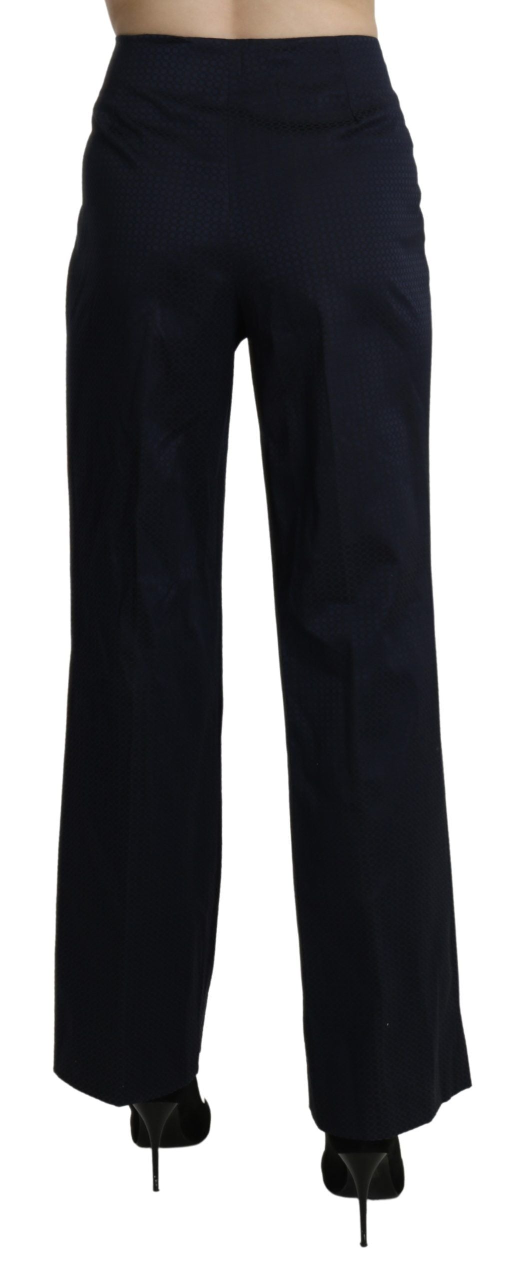 BENCIVENGA Marineblaue Hose mit hoher Taille aus gerader Baumwolle