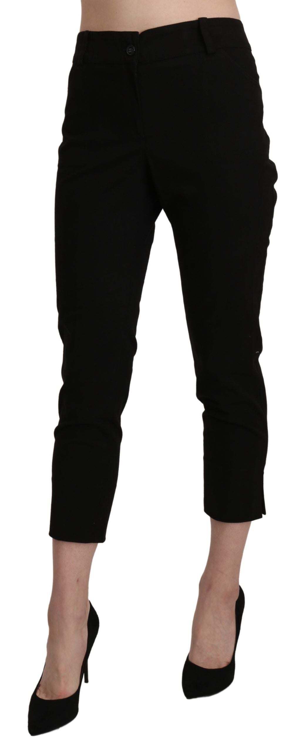 BENCIVENGA Elegante Schwarze High Waist Cropped Pants