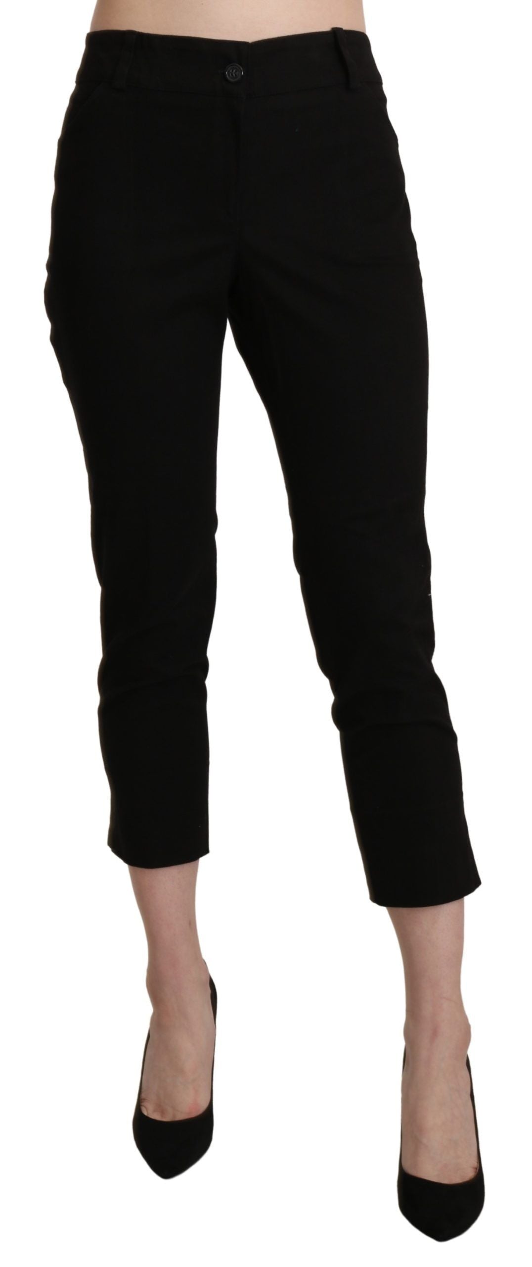 BENCIVENGA Elegante Schwarze High Waist Cropped Pants