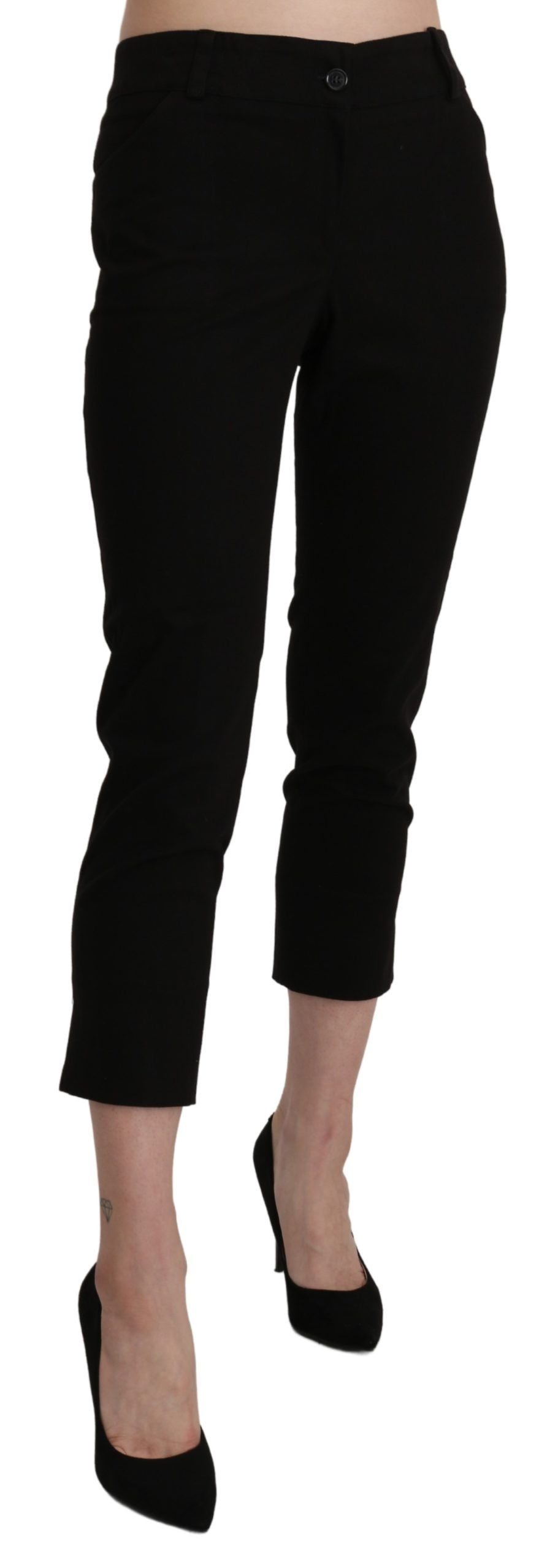 BENCIVENGA Elegante Schwarze High Waist Cropped Pants