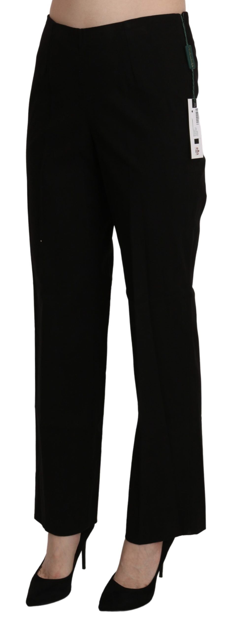 BENCIVENGA Elegante Straight Black Pants mit hoher Taille