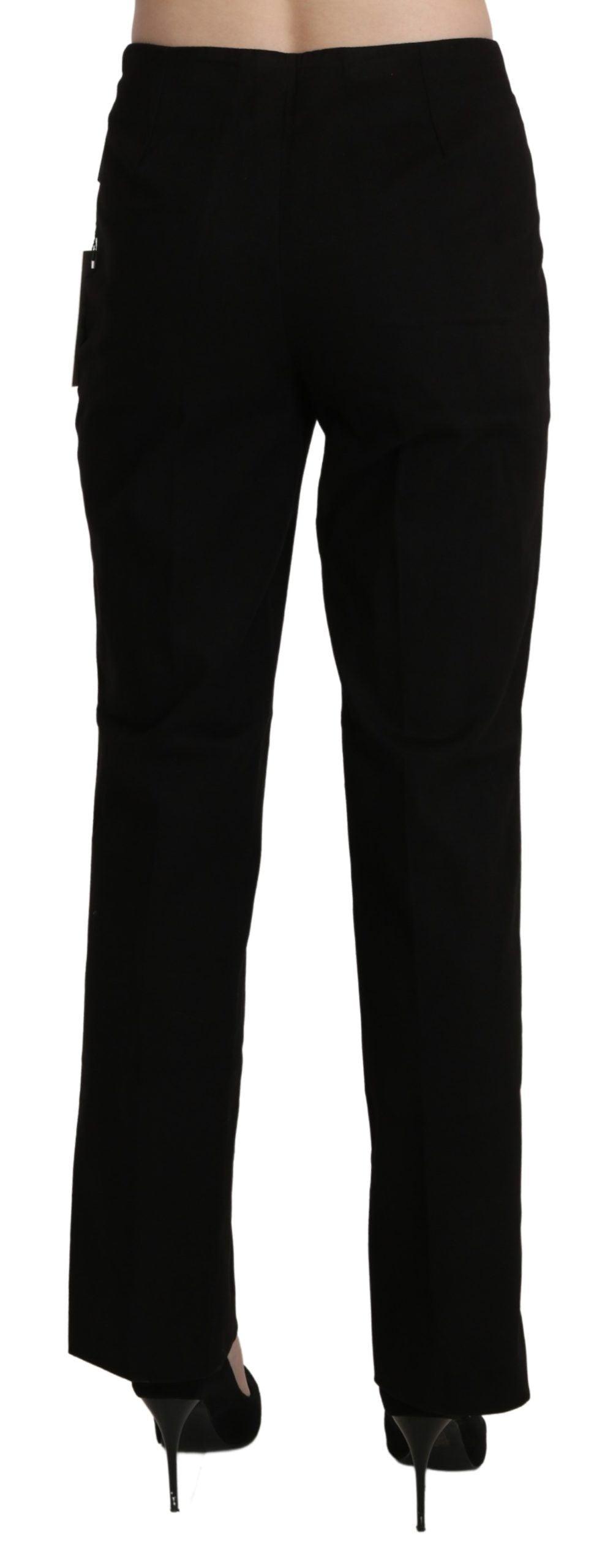 BENCIVENGA Elegante Straight Black Pants mit hoher Taille