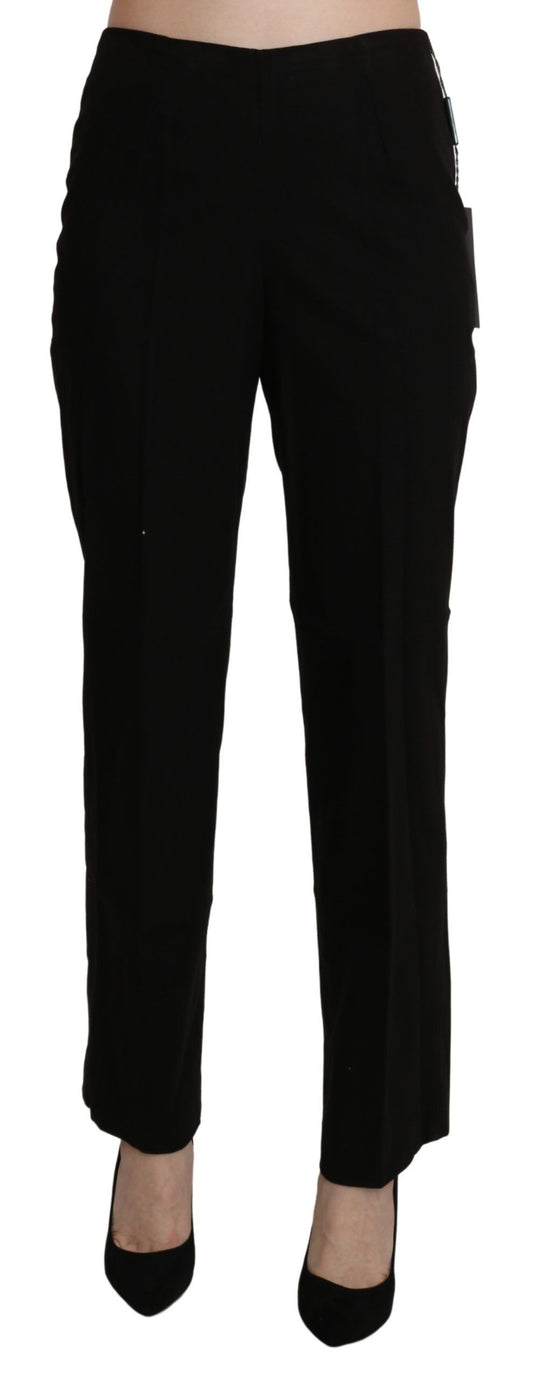 BENCIVENGA Elegante Straight Black Pants mit hoher Taille