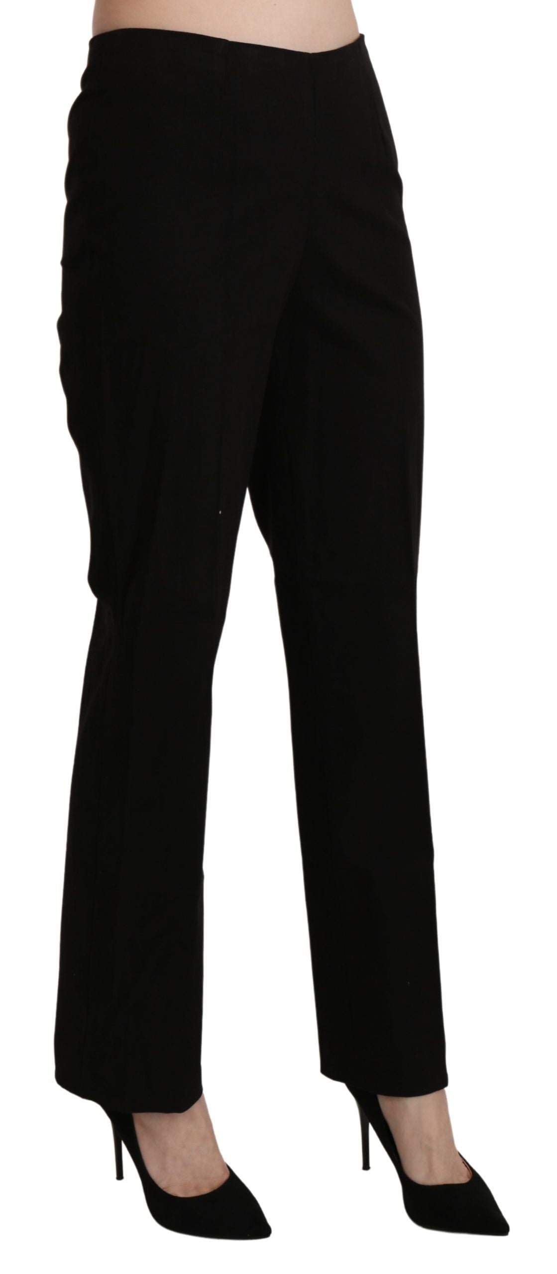 BENCIVENGA Elegante Straight Black Pants mit hoher Taille