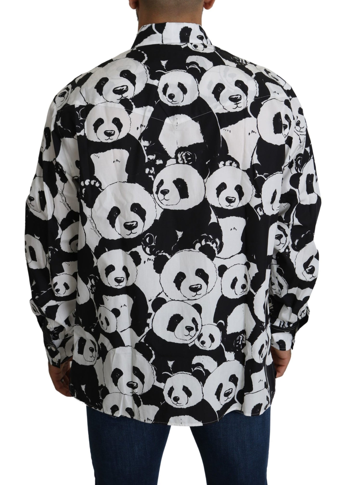 Dolce &amp; Gabbana panda print shirt in pure cotton - Black White