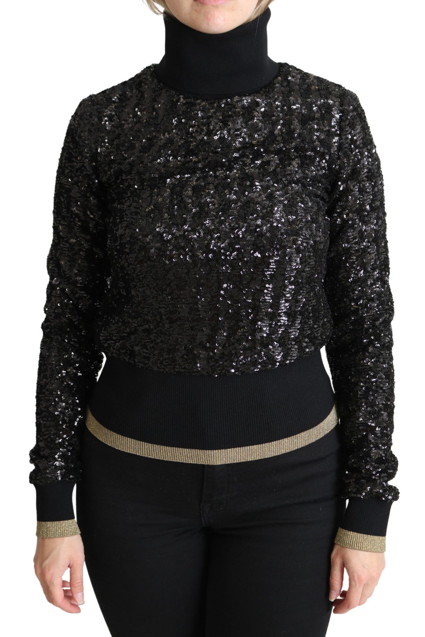 Dolce & Gabbana Eleganter Rollkragenpullover mit Pailletten