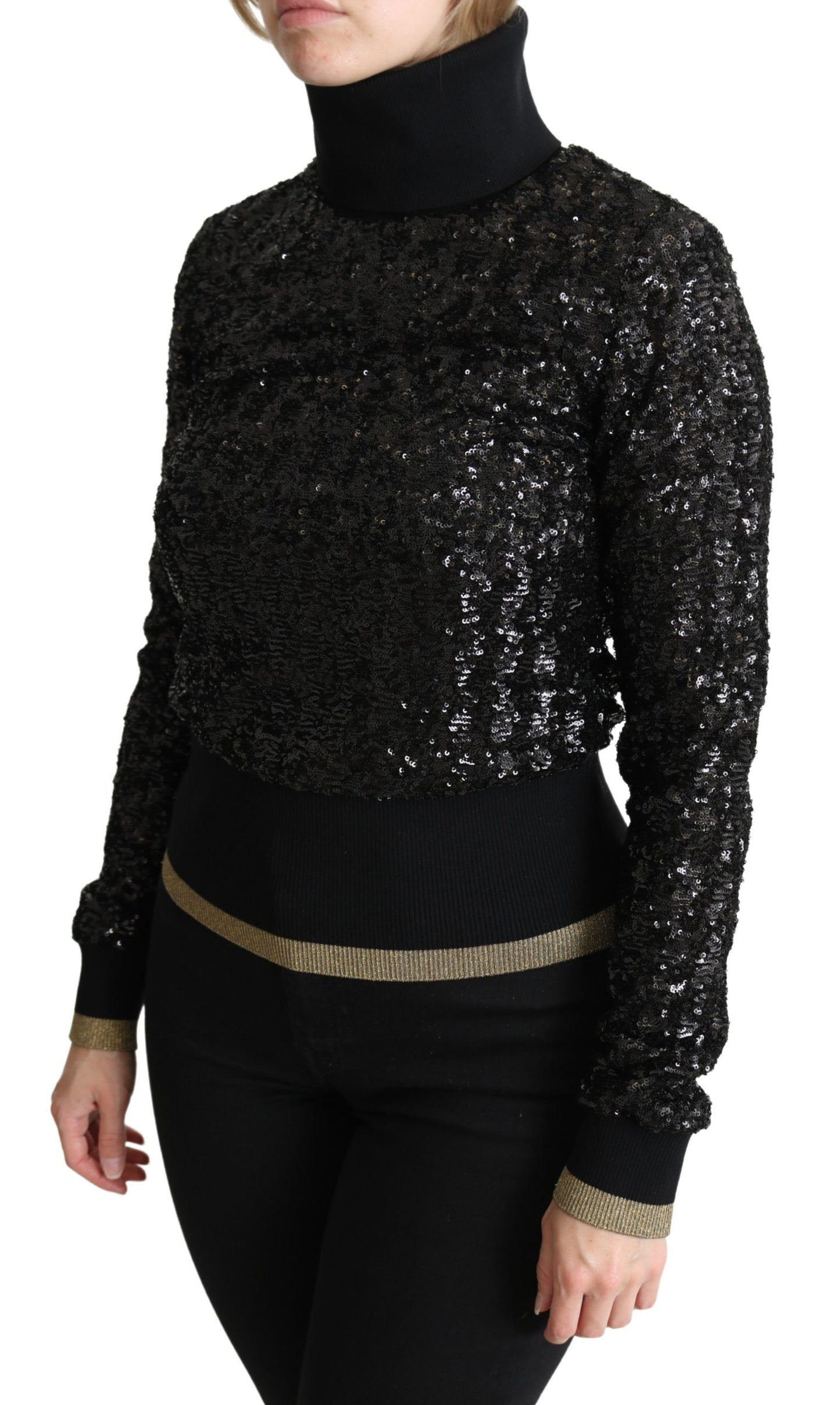 Dolce & Gabbana Eleganter Rollkragenpullover mit Pailletten