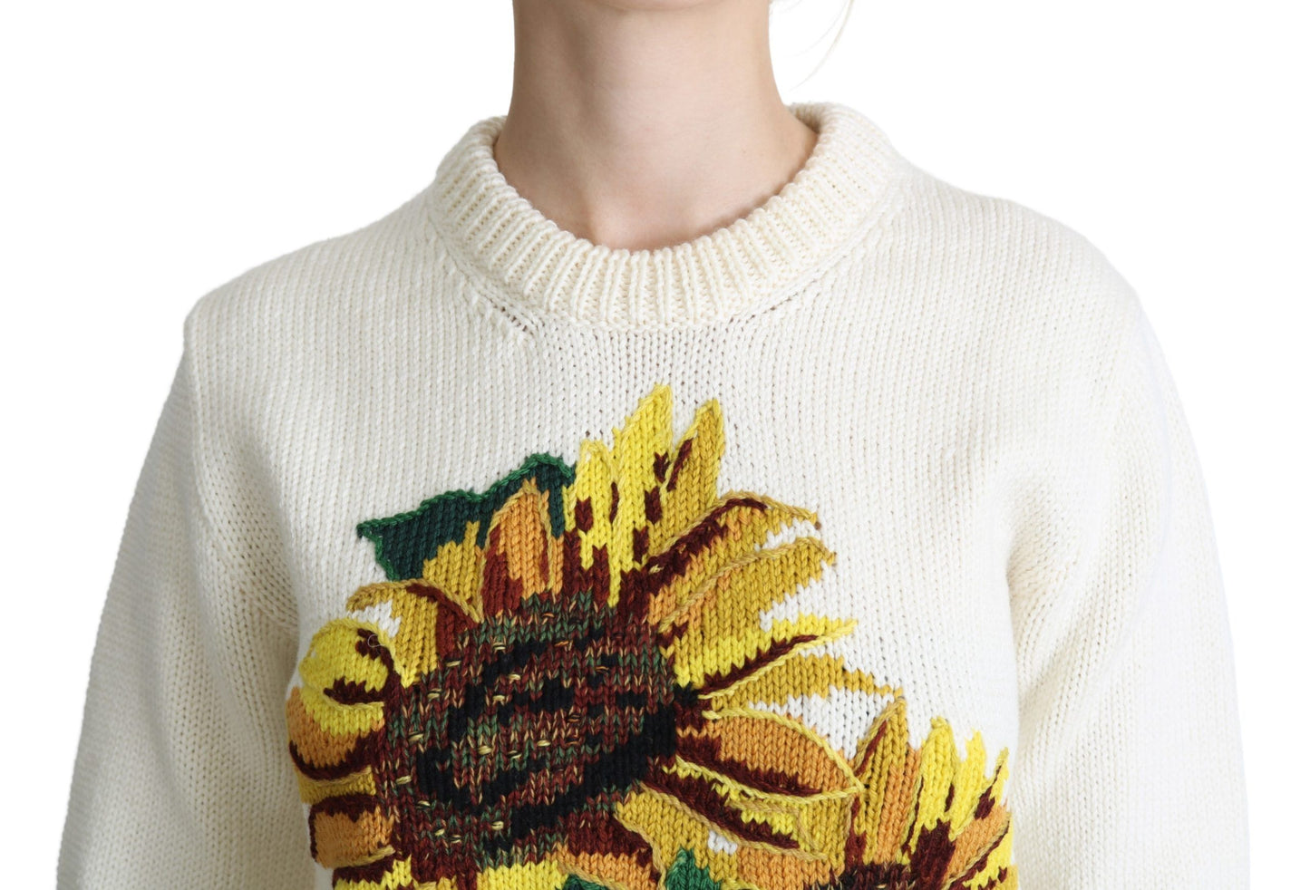 Dolce & Gabbana Eleganter gestrickter Sonnenblumen-Pullover