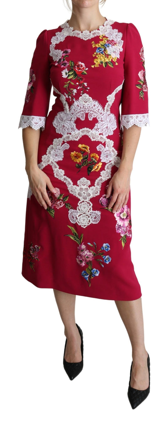 Dolce &amp; Gabbana brodeerattu kukkainen Midi-mekko