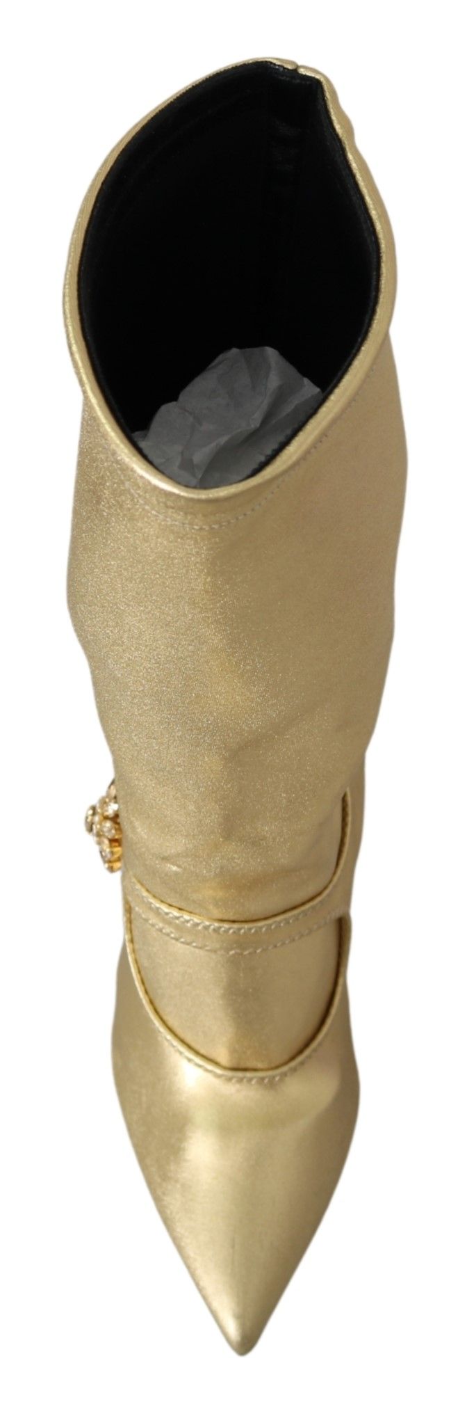 Dolce &amp; Gabbana Elegant Gold Boot Boot sukat strassit