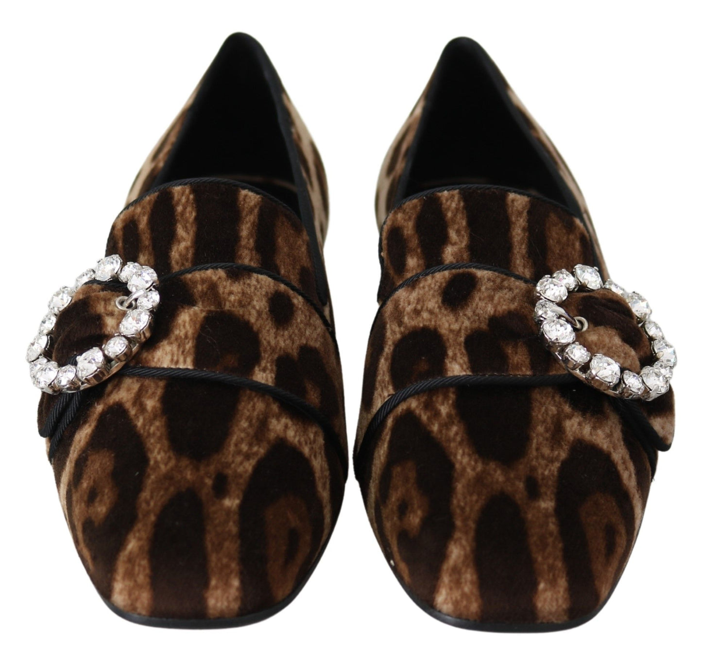 Dolce &amp; Gabbana Leopard Print Crystal koristellut loafers