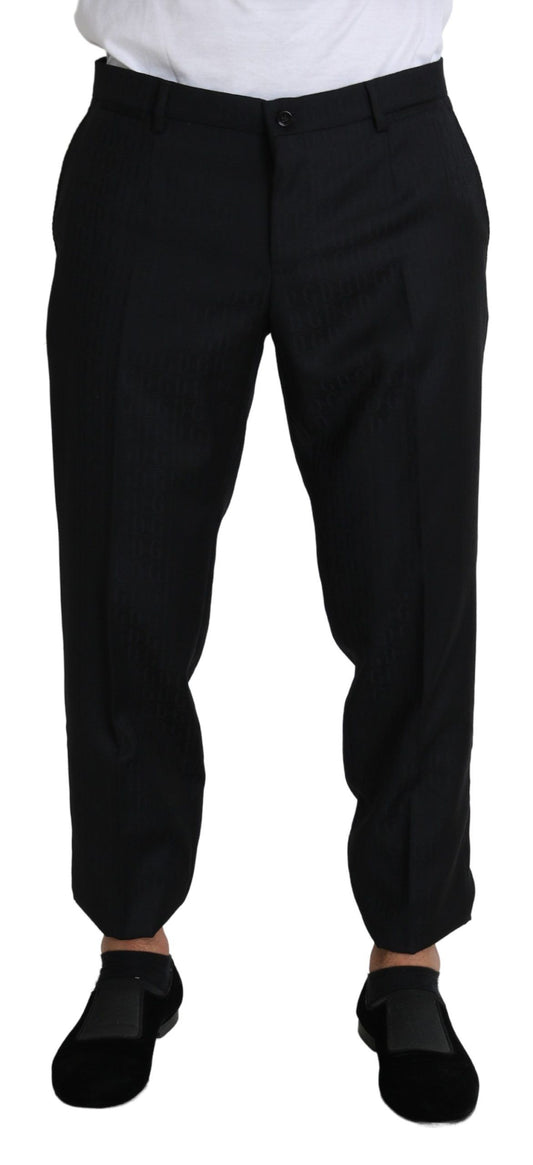 Dolce & Gabbana Elegante Schwarze Cropped Pants aus Schurwolle