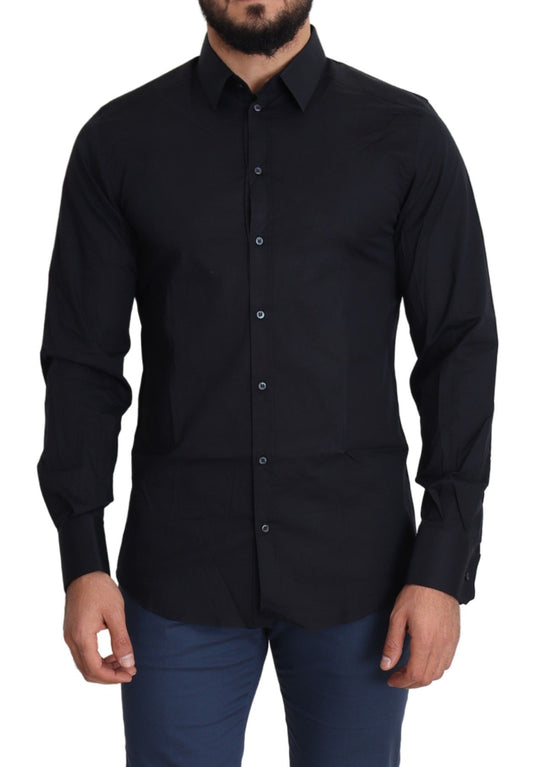 Dolce &amp; Gabbana Slim Black Slim Fit Cotton Stretch -paita