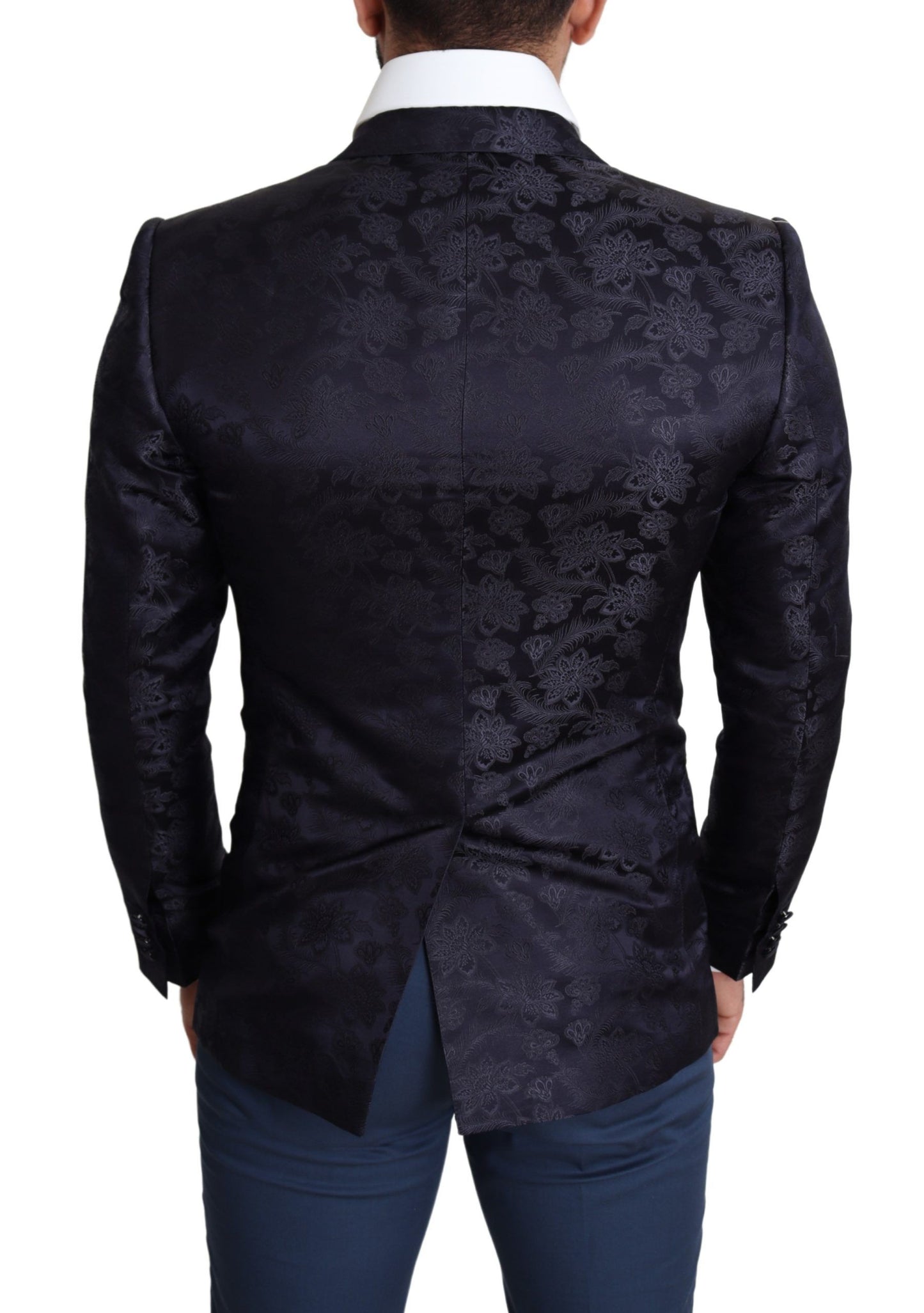 Dolce & Gabbana Eleganter Martini-Blazer aus Seidenmischung in Blau