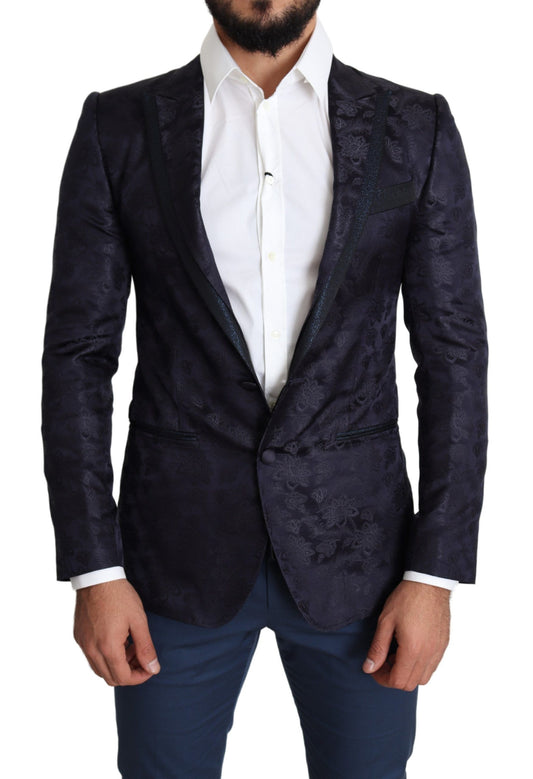 Dolce & Gabbana Eleganter Martini-Blazer aus Seidenmischung in Blau