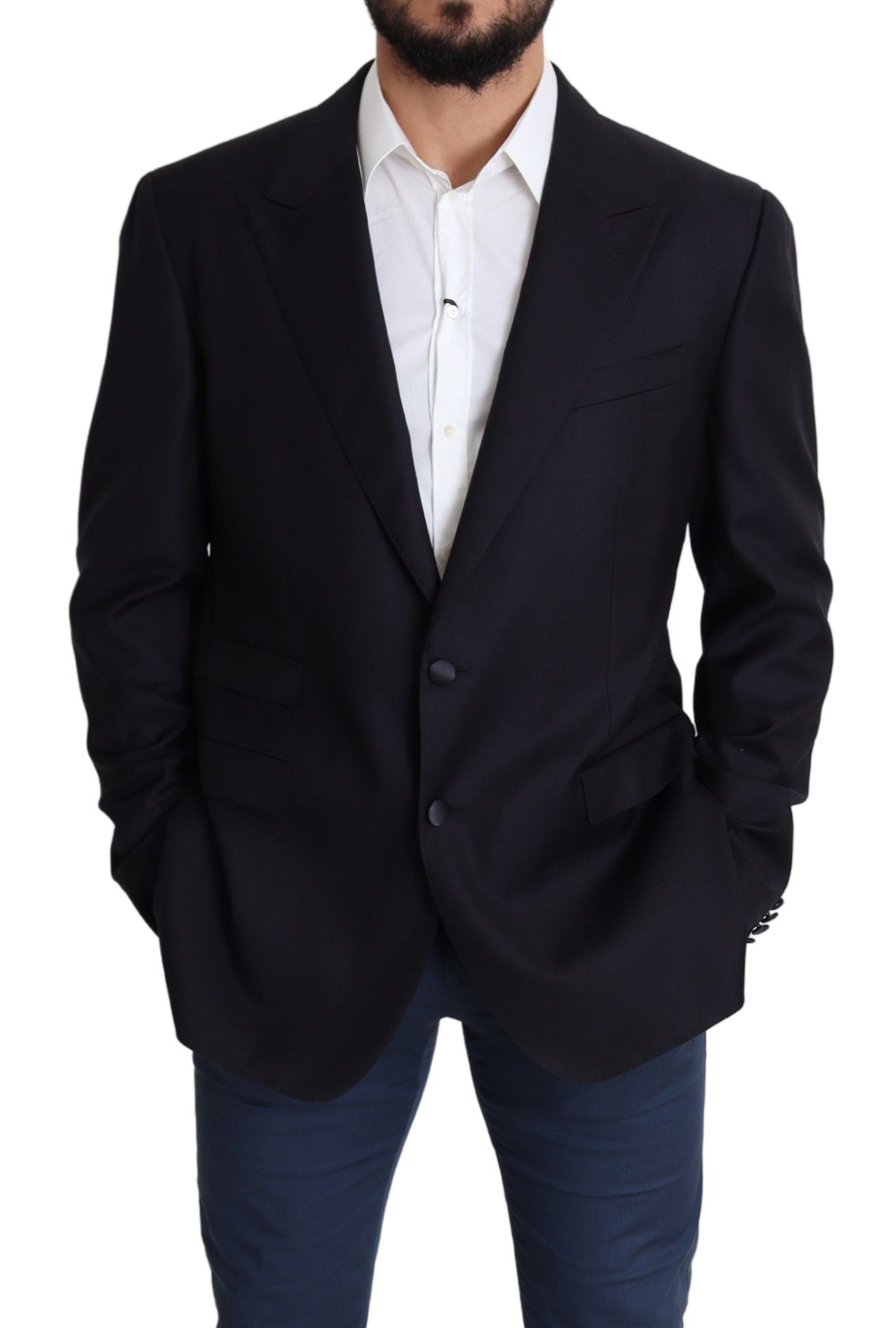 Dolce &amp; Gabbana Elegant Black Wool Blazer for Men