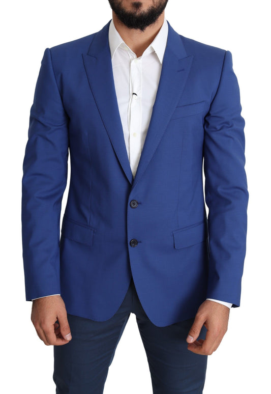 Dolce &amp; Gabbana Exquisite Blue Wool Martini Blazer Jacket