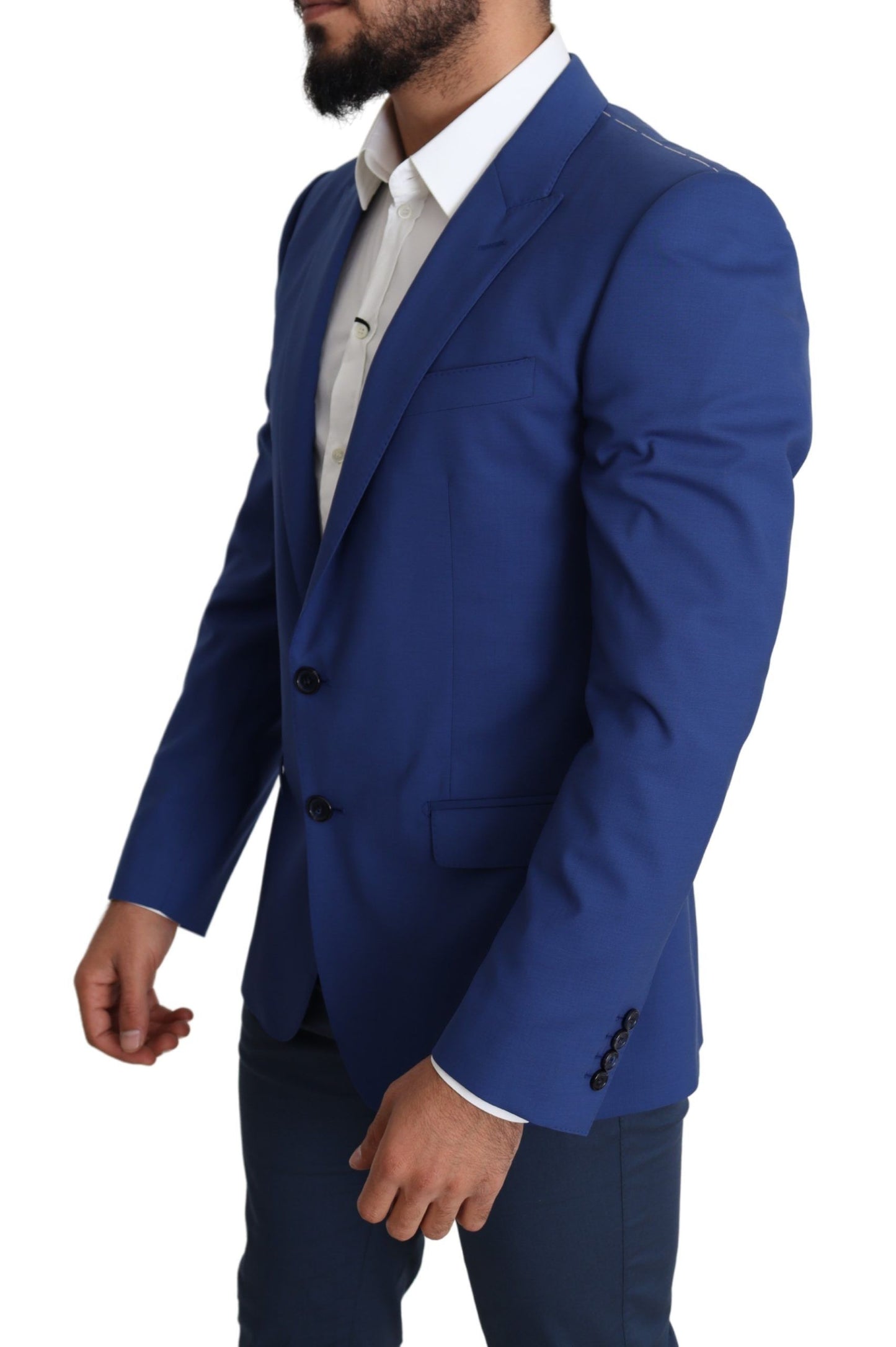 Dolce &amp; Gabbana Exquisite Blue Wool Martini Blazer -takki