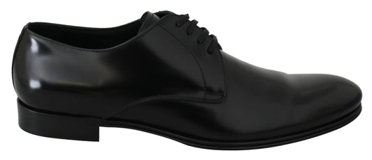 Dolce &amp; Gabbana Elegant Derby -kengät mustaa nahkaa