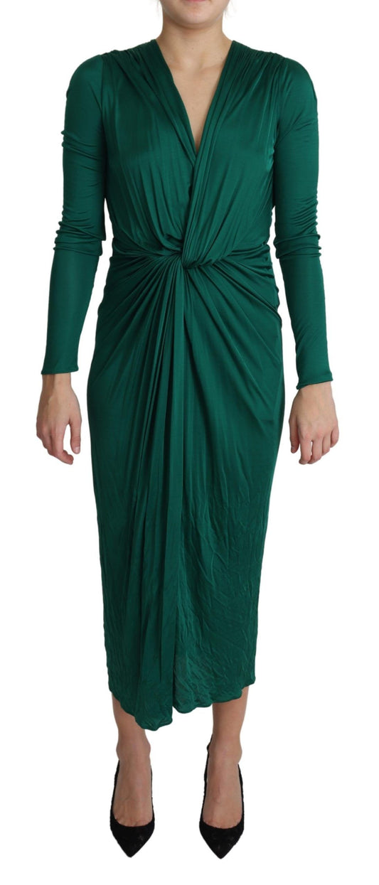 Dolce &amp; Gabbana Emerald Green Elegance Bodycon Midi-mekko