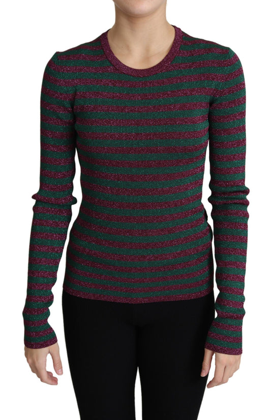 Dolce & Gabbana Eleganter kastanienbrauner Pullover mit Rundhalsausschnitt