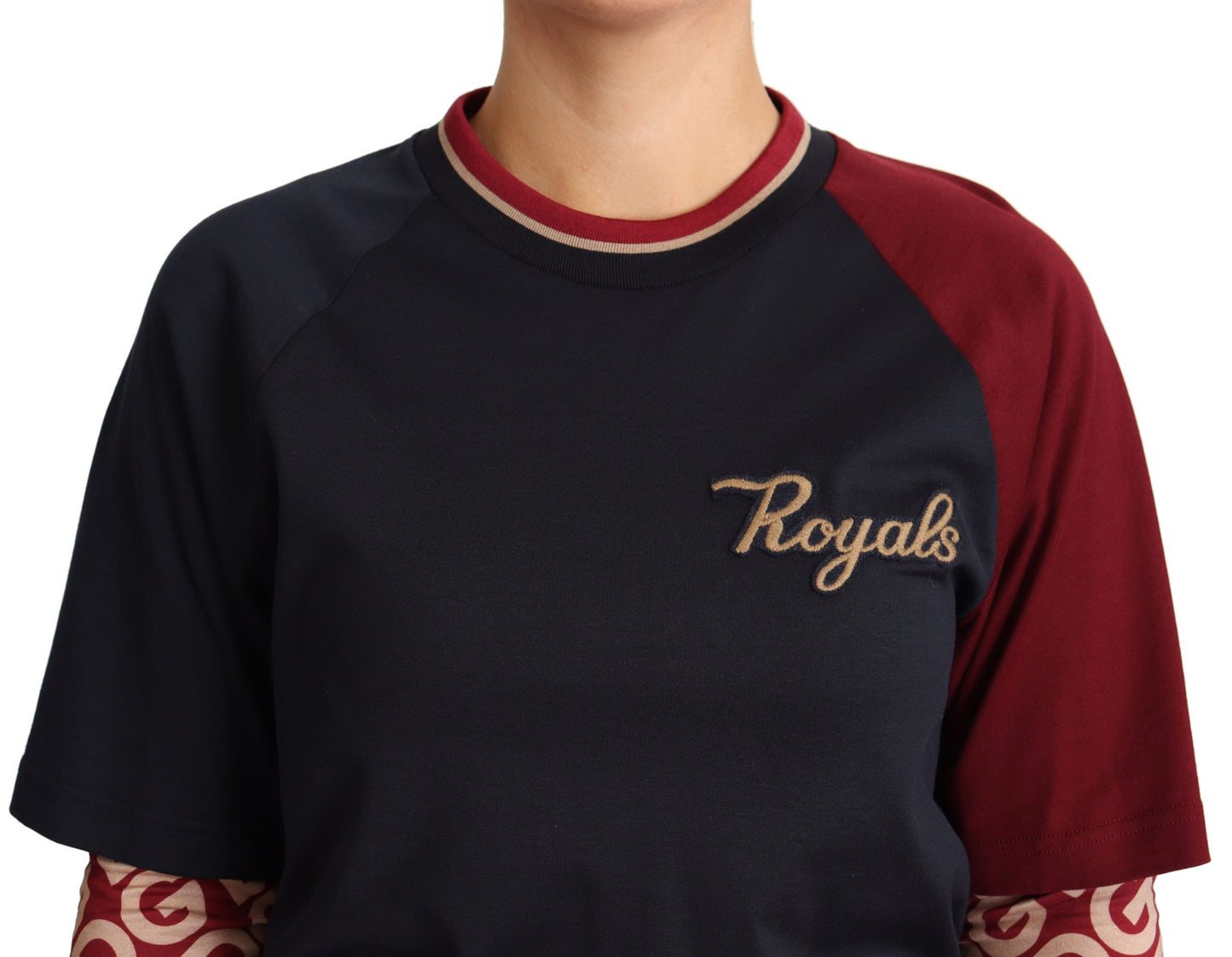 Dolce &amp; Gabbana Multicolor Royals Cotton Crew Neck -neulepusero