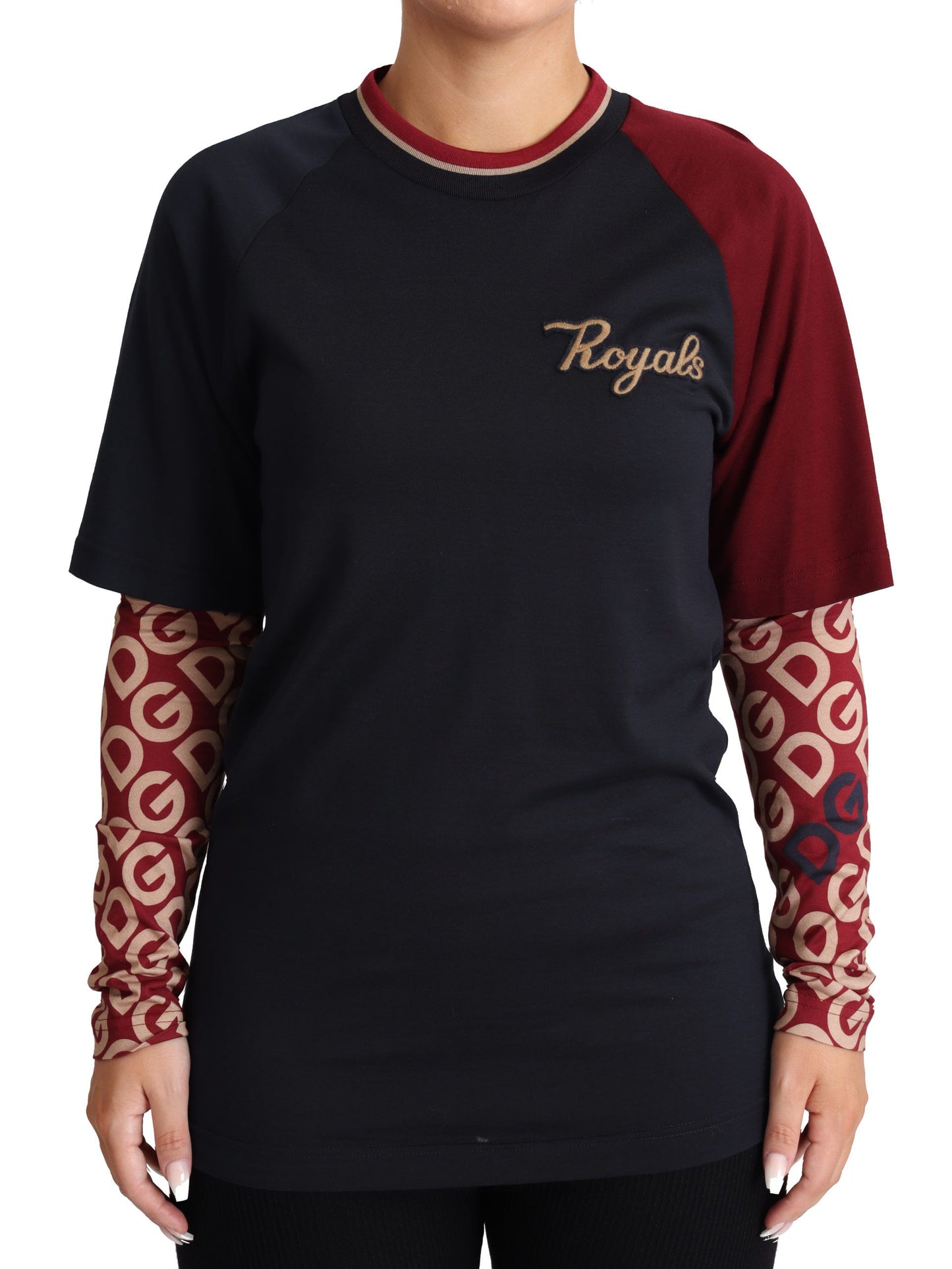 Dolce &amp; Gabbana Multicolor Royals Cotton Crew Neck -neulepusero