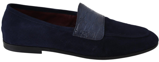 Dolce &amp; Gabbana Elegant blue suede loafers