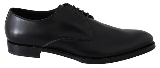 Dolce & Gabbana Elegante Derby-Schuhe aus schwarzem Leder