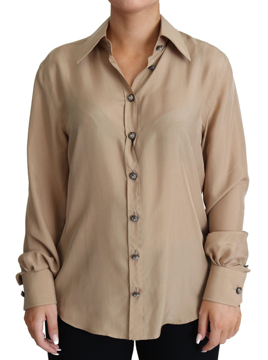 Dolce &amp; Gabbana Elegant beige silk shirt