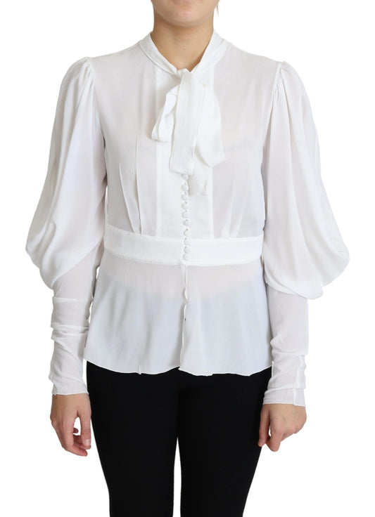 Dolce &amp; Gabbana Elegant snow-white viscose blouse