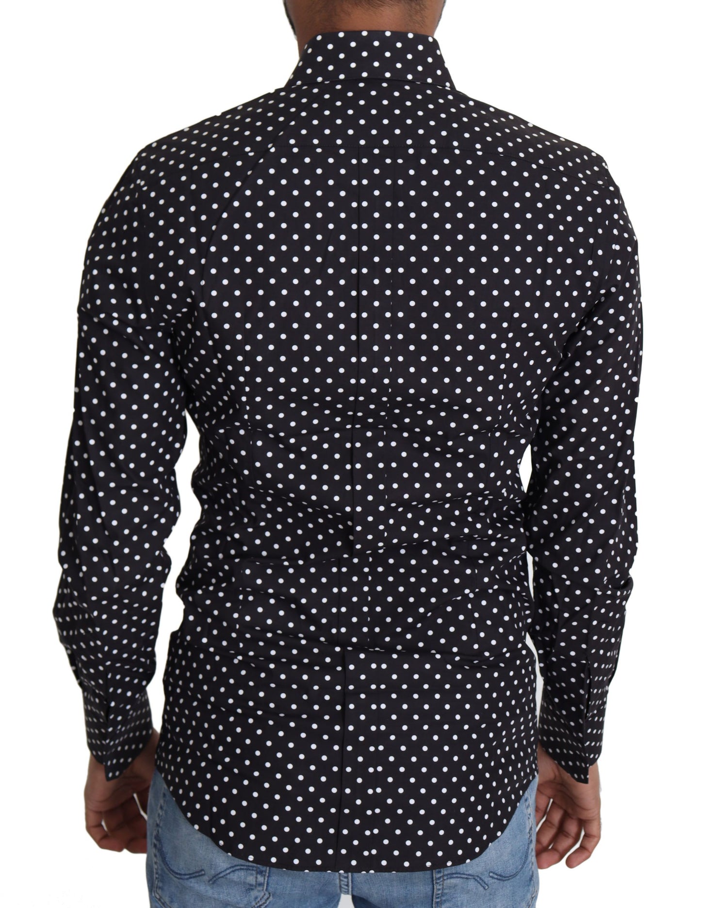 Dolce &amp; Gabbana Elegant Long Sleeve Shirt with Polka Dot for Men