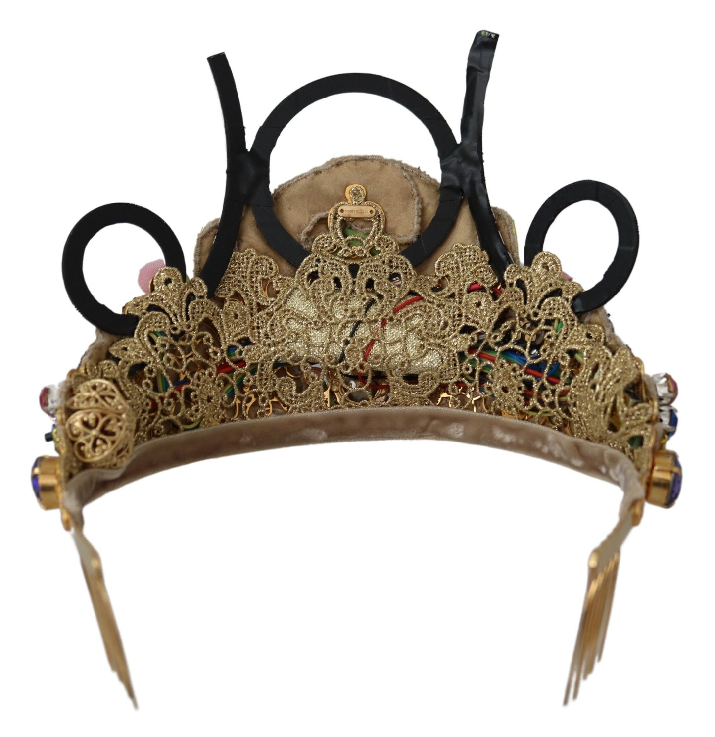 Dolce &amp; Gabbana Upea Crystal Diadem Tiara - kultainen monivärinen