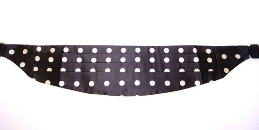 Dolce &amp; Gabbana Elegant cummerbund in black silk with polka dot