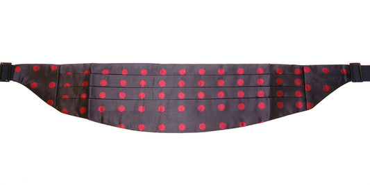 Dolce & Gabbana Exquisiter Kummerbund aus schwarzer Seide mit roten Polka Dots