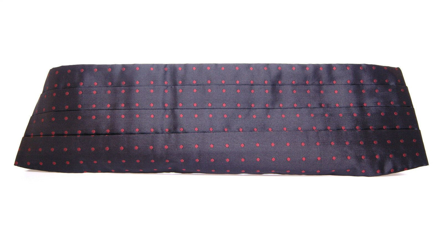 Dolce &amp; Gabbana Elegant black silk cummerbund with red dots