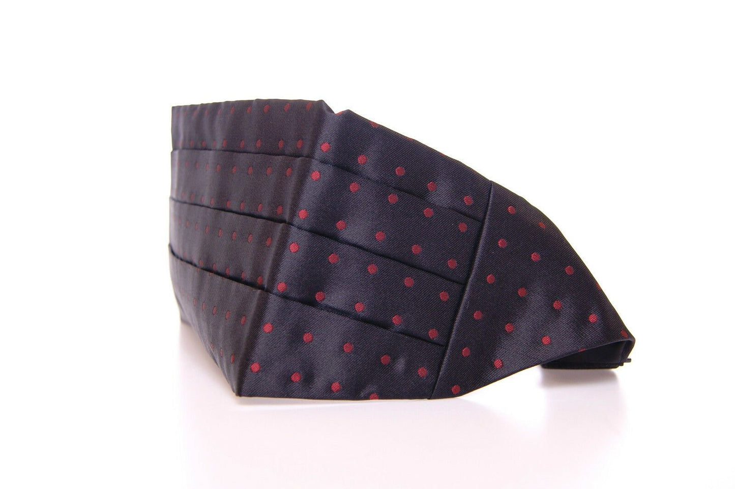 Dolce &amp; Gabbana Elegant black silk cummerbund with red dots