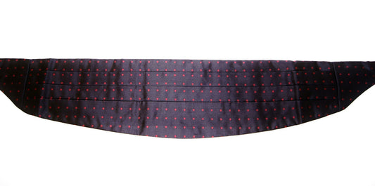 Dolce &amp; Gabbana Elegant black silk cummerbund with red dots