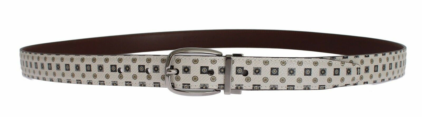 Dolce &amp; Gabbana Elegant Baroque Silk Tie &amp; Leather Belt Set