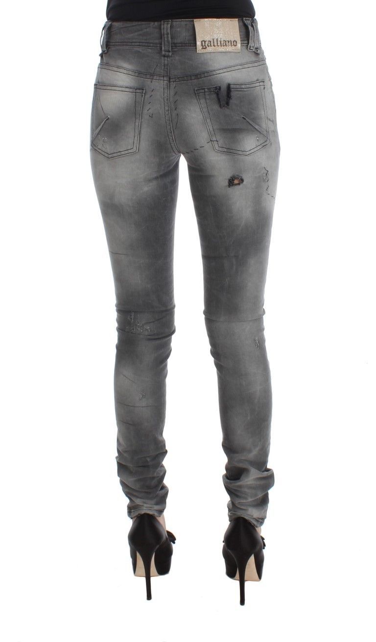 John Galliano Chic harmaat slim fit designfarkut