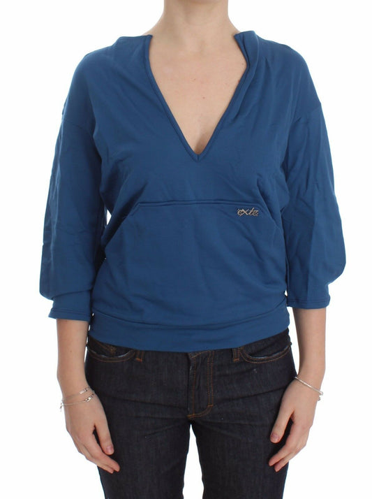 Exte Eleganter Pullover mit tiefem V-Ausschnitt in Blau