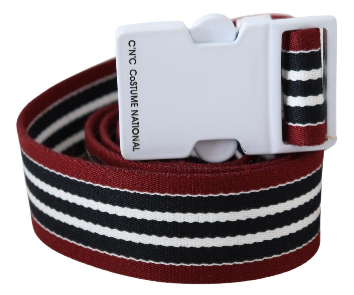 Costume National Elegant Striped Canvas Belt