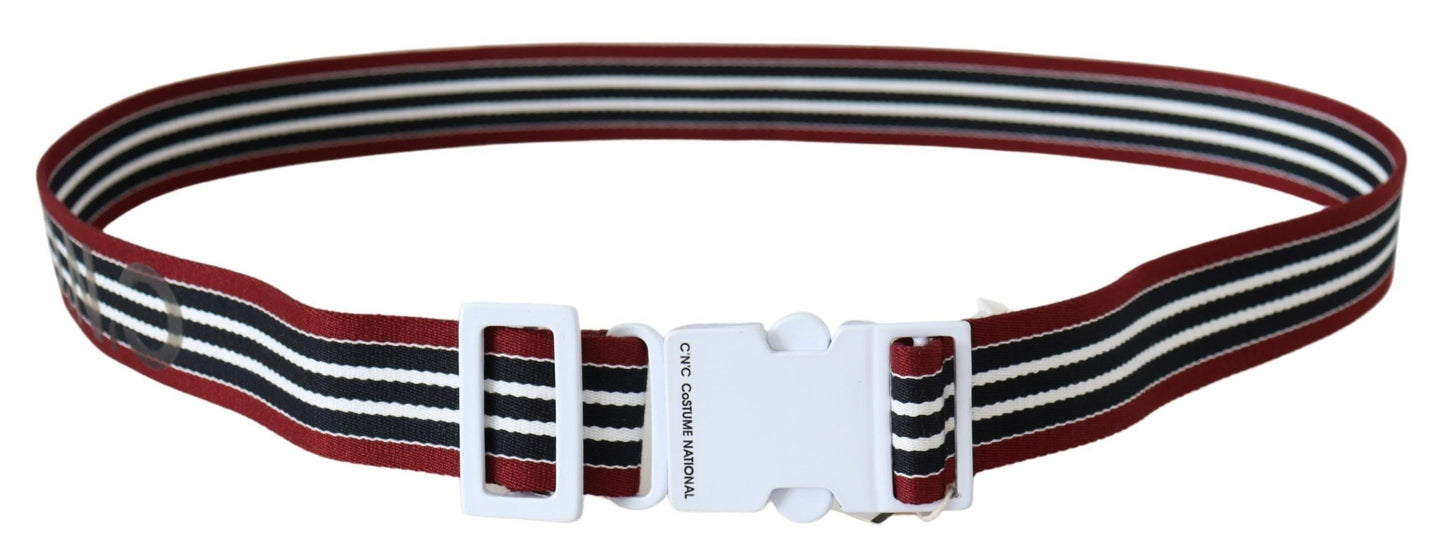 Costume National Elegant Striped Canvas Belt